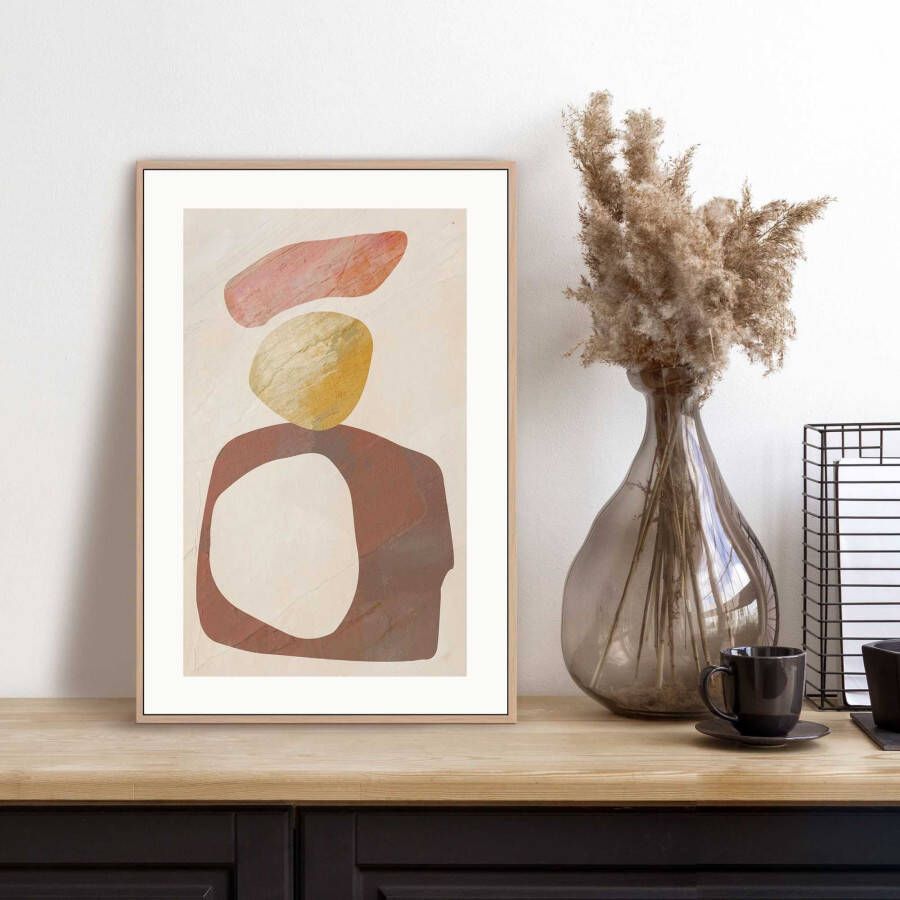 Reinders! Artprint met lijst Watercoloured Stones