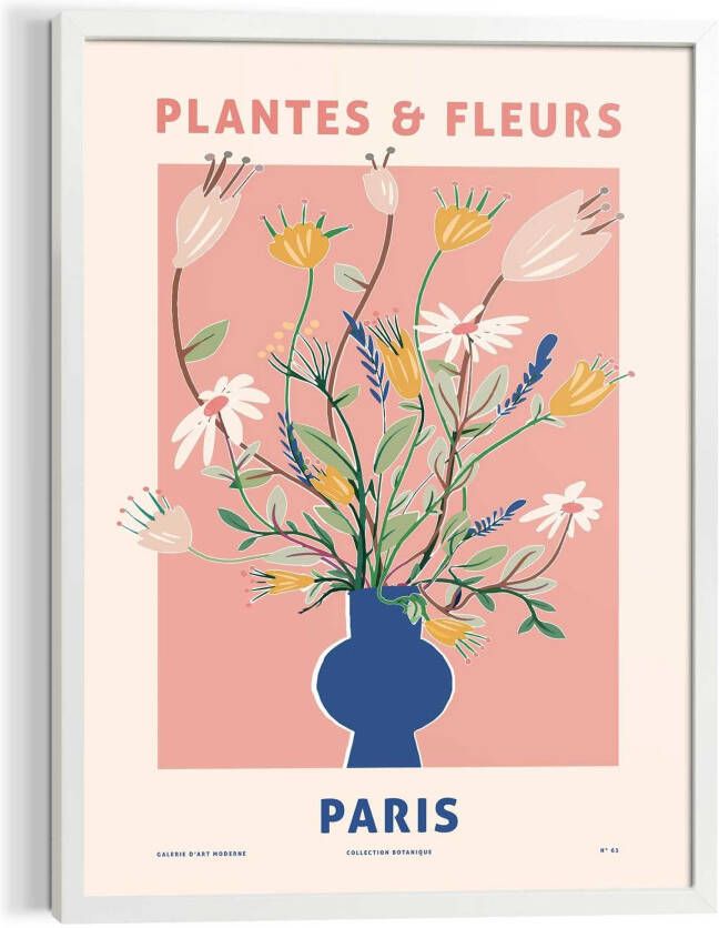 Reinders Parisian Fleurs Schilderij 70x50cm Wit