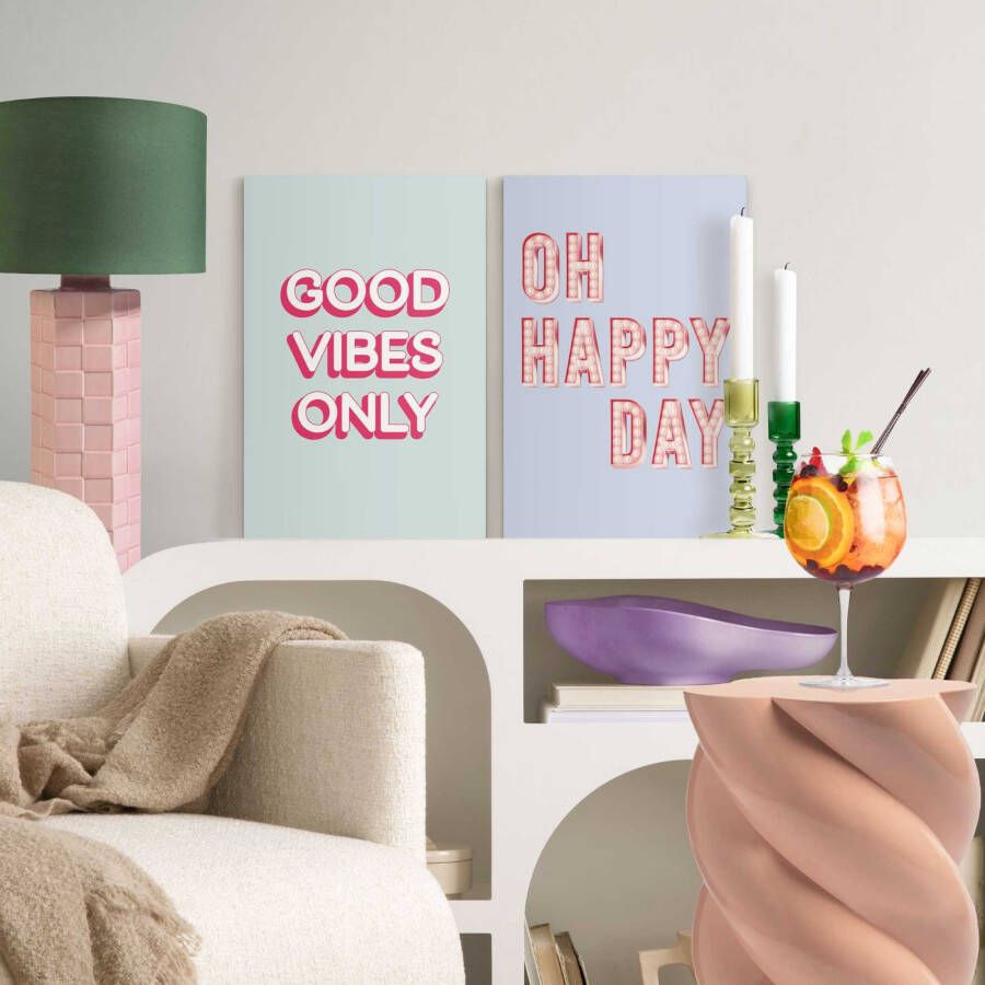 Reinders! Artprint op linnen Happy Vibes