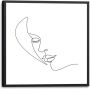 Reinders! Artprint Silhouet gezicht ingelijste artprint - Thumbnail 1