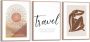 Reinders! Artprint Zon abstract citaat reizen woestijn vrouw (3 stuks) - Thumbnail 1