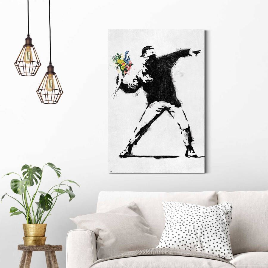 Reinders! Decoratief paneel Banksy flower bomber