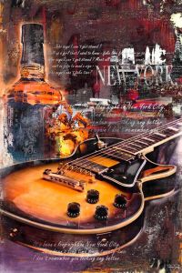 Reinders! Decoratief paneel Gitaar & whiskey 60 90 cm