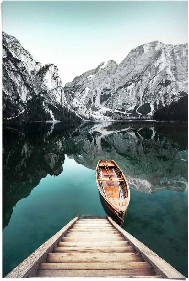 Reinders! Poster Berg meer Rocky Mountains Glacier winter