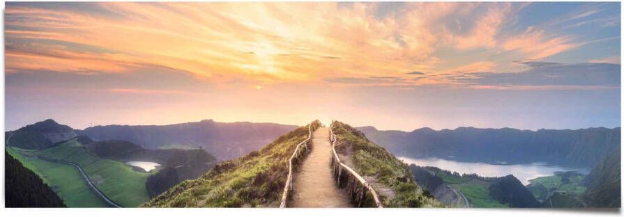 Reinders! Poster Dageraad zonsopkomst uitzicht landschap bergen