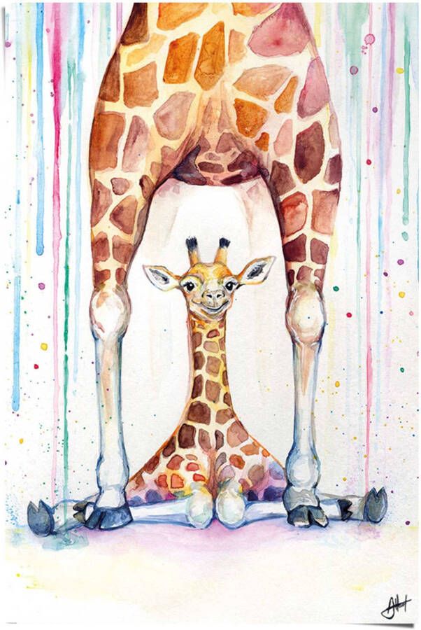 Reinders! Poster Giraffen Marc Allante Kleurrijk Babykamer