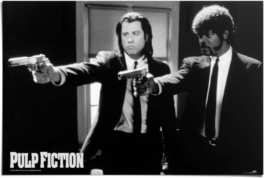 Reinders! Poster Pulp Fiction zwart wit