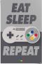 Reinders! Poster Super Nintendo Eat sleep repeat - Thumbnail 1