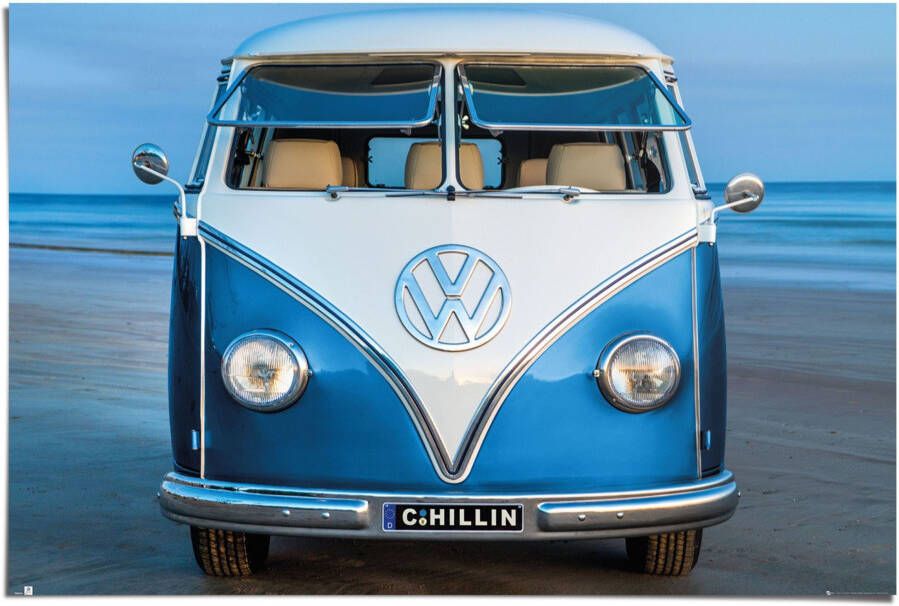 Reinders! Poster Volkswagen Bulli blauw Brendan Ray