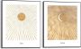 Reinders Sun and Moon Schilderijen set 2x 50x40cm Zwart - Thumbnail 1