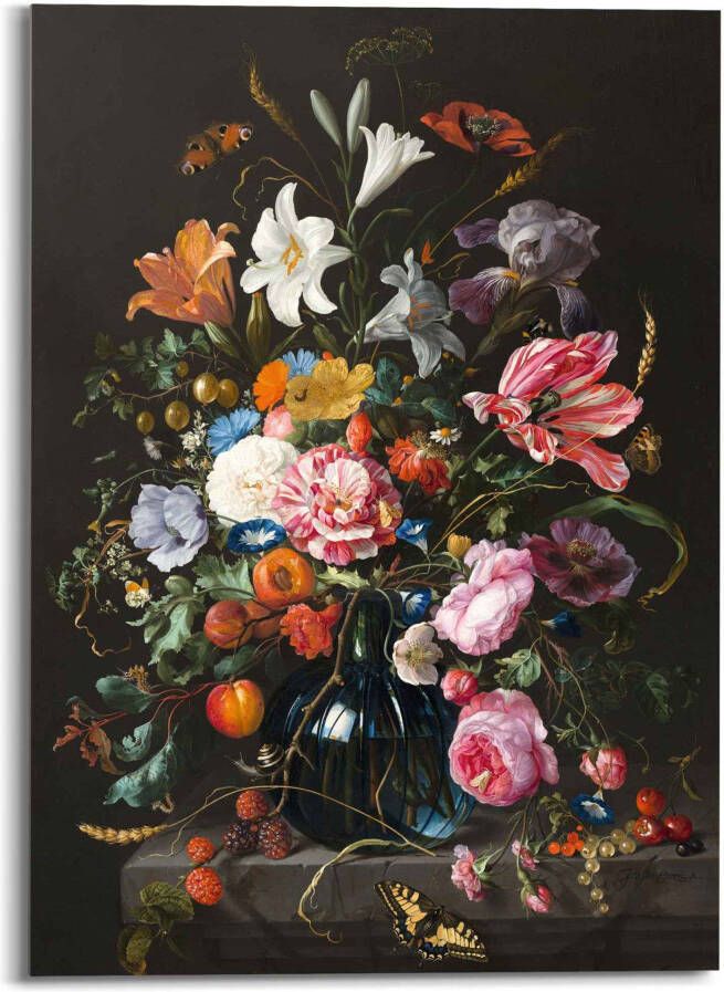 Reinders! Print op glas Artprint op glas stilleven met bloemen Mauritshuis oude meester