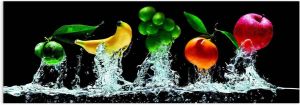 Reinders! Print op glas Artprint op glas tuttifrutti fruit water in vrolijke kleuren