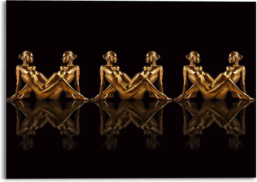 Reinders! Print op glas Artprint op glas vrouwen in goud symmetrie Caleidoscoop