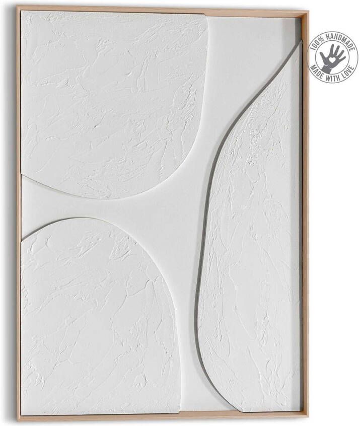 Reinders Connected White Relief Art Schilderij 70x50cm Hout