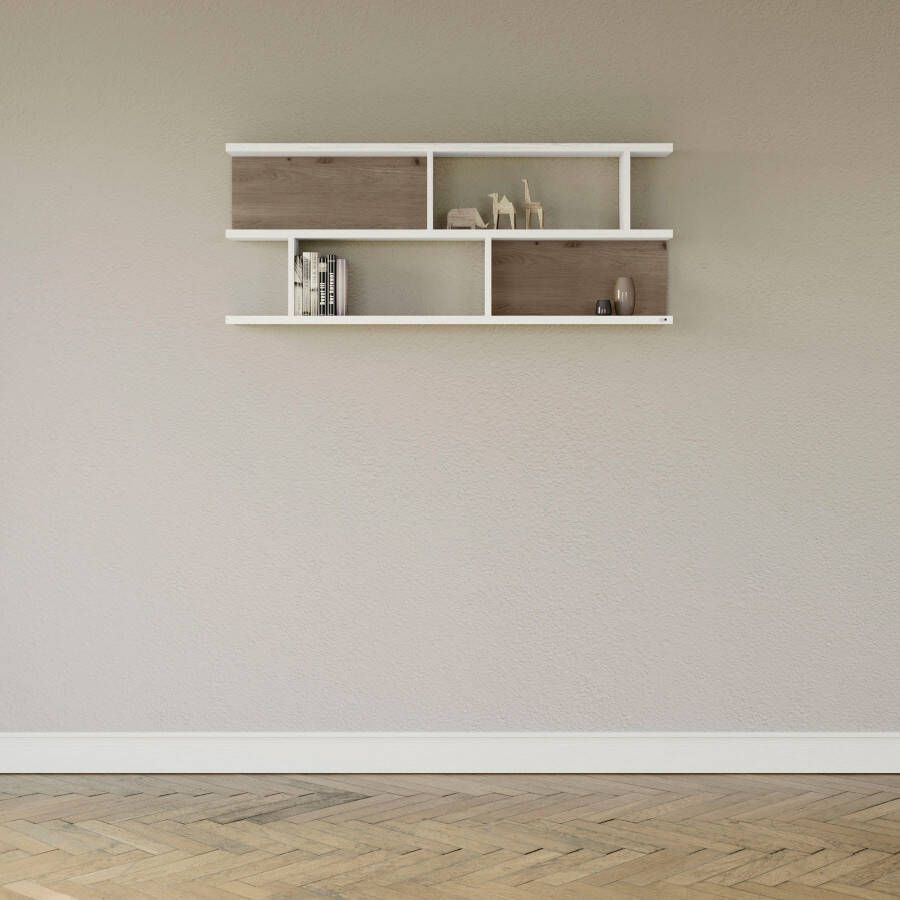 Set one by Musterring Wandplank York Type 43 met 3 planken 3 kleuren verlichting optioneel B 150 cm