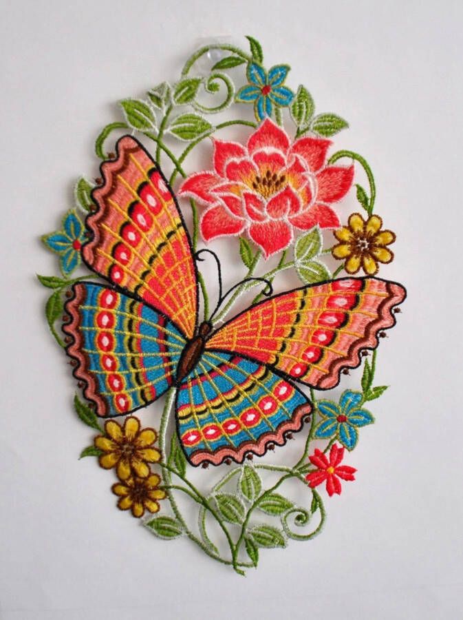 Stickereien Plauen Raamdecoratie Vlinder Haakophanging (1 stuk)