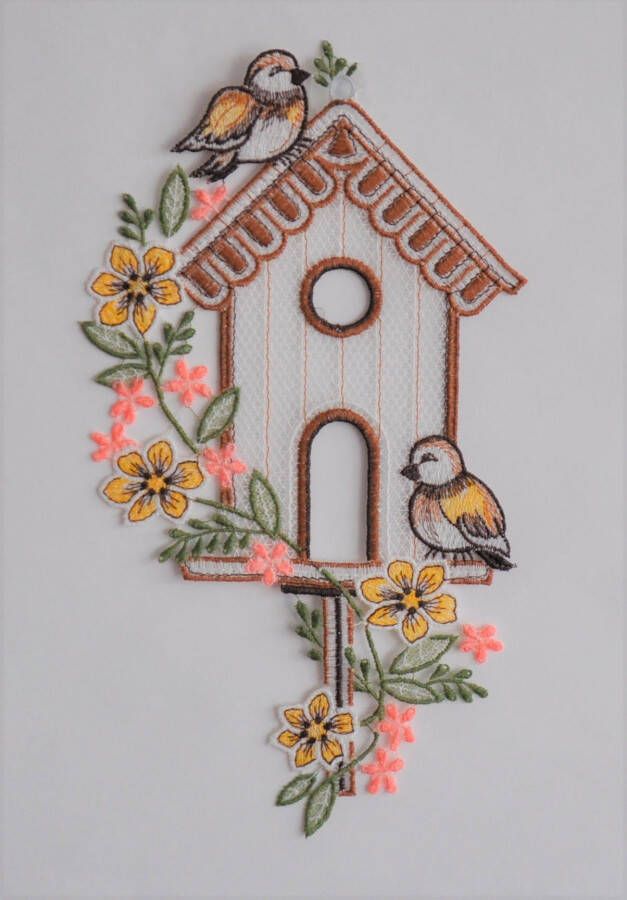 Stickereien Plauen Raamdecoratie Vogelhuisje