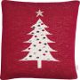 TOM TAILOR HOME Sierkussen Knitted Red Tree Gebreide kussenovertrek zonder vulling met kerstboommotief(1 stuk) - Thumbnail 1