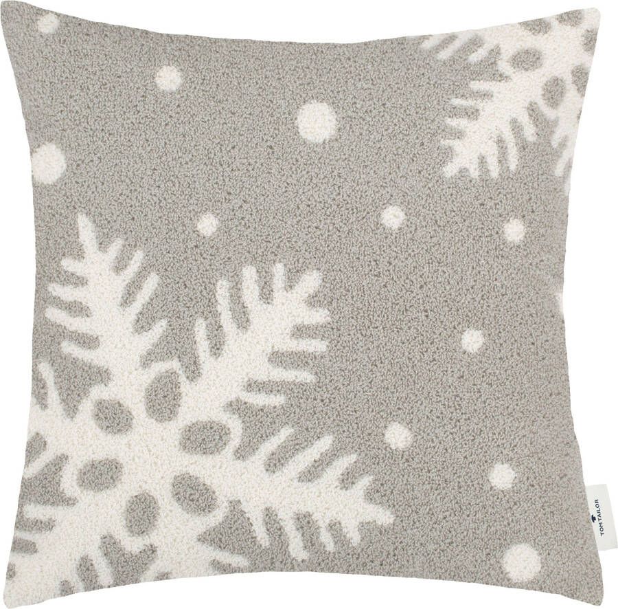 TOM TAILOR HOME Sierkussen Winter Flake met hoogwaardig bouclé-effect kussenovertrek zonder vulling(1 stuk)