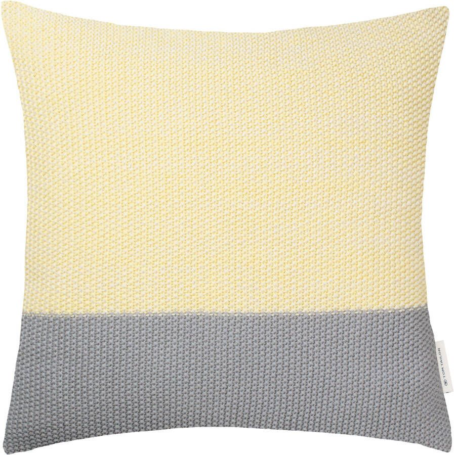 Tom Tailor Kussenhoes Knitted Block in zachte tricotkwaliteit (1 stuk)