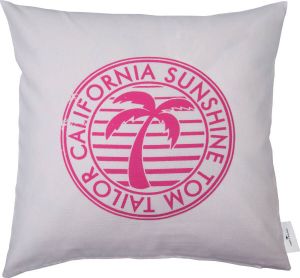 Tom Tailor Kussenovertrek California Sunshine met palm en belettering (1 stuk)