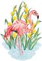 W. Reuter & Sohn Plauener Spitze Raamdecoratie "flamingo" in kleur - Thumbnail 1
