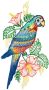 W. Reuter & Sohn Plauener Spitze Raamdecoratie "papegaai" in kleur - Thumbnail 1