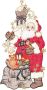 W. Reuter & Sohn Plauener Spitze Raamdecoratie "Santa Claus"(lange jas) in kleur - Thumbnail 1