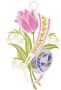 W. Reuter & Sohn Plauener Spitze Raamdecoratie "tulp en ei" in kleur - Thumbnail 1