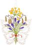 W. Reuter & Sohn Plauener Spitze Raamdecoratie "vlinder met bloemen" in kleur - Thumbnail 1