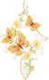 W. Reuter & Sohn Plauener Spitze Raamdecoratie "vlinders" oranje - Thumbnail 1