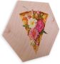 Wall-Art Artprint op hout Bloemen pizza artprint op hout keuken (1 stuk) - Thumbnail 1