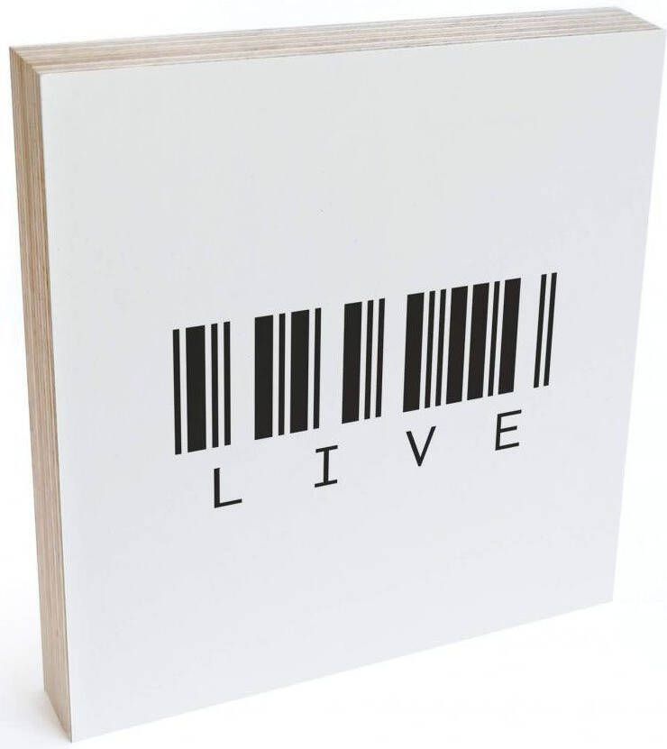 Wall-Art Artprint op hout Decoratie barcode Live artprint op hout (1 stuk)
