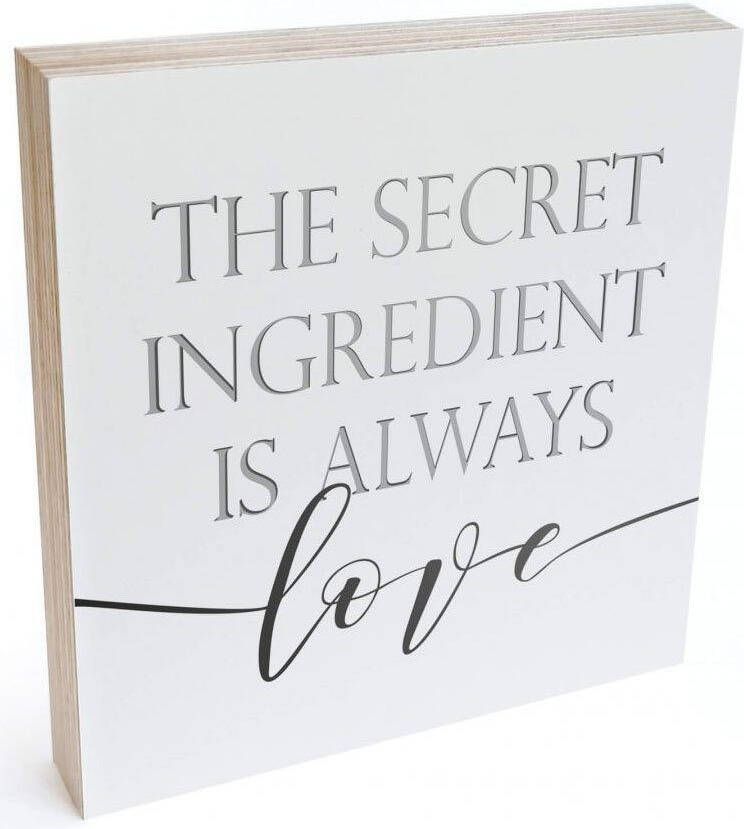 Wall-Art Artprint op hout Decoratie The secret ingredient (1 stuk)