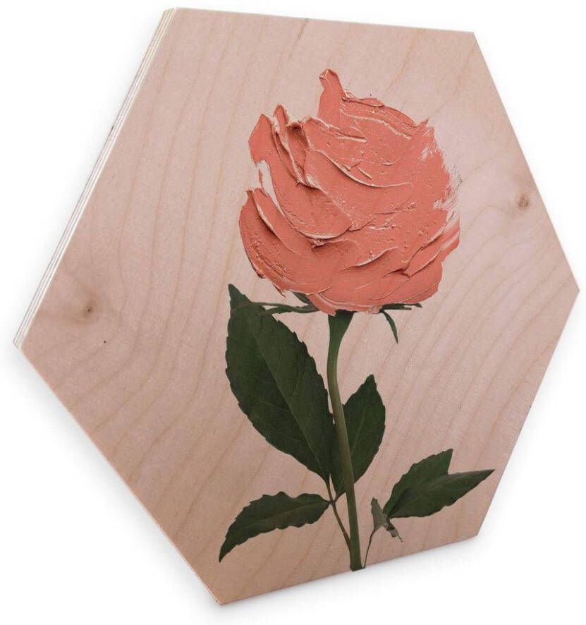 Wall-Art Artprint op hout Geometrische artprint op hout rozen (1 stuk)