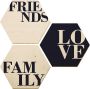 Wall-Art Artprint op hout Love Friends Family (set) - Thumbnail 1
