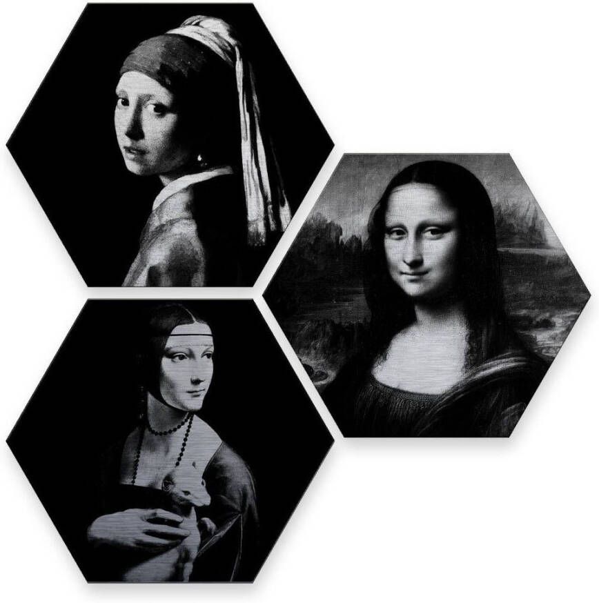 Wall-Art Meerdelige artprint Beroemde vrouwen kunstgeschiedenis (set 3-delig)