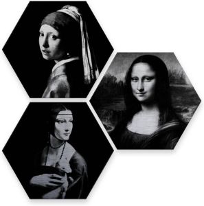 Wall-Art Meerdelige artprint Beroemde vrouwen kunstgeschiedenis (set 3 stuks)
