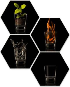 Wall-Art Meerdelige artprint The Four Elements vier elementen (set 4 stuks)
