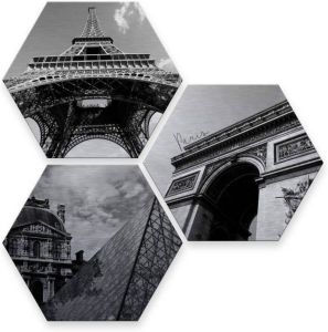 Wall-Art Meerdelige artprint Zilvereffect Impression of Paris (set 3 stuks)