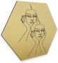 Wall-Art Metalen artprint Linework wanddecoratie goud abstract (1 stuk) - Thumbnail 1
