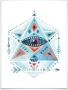 Wall-Art Poster Boho deco blauwe prisma driehoek (1 stuk) - Thumbnail 1