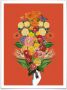 Wall-Art Poster Botanical rood Poster zonder lijst (1 stuk) - Thumbnail 1