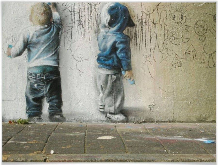 Wall-Art Poster Graffiti afbeelding Boys drawing (1 stuk)