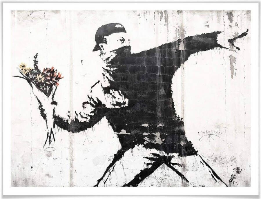 Wall-Art Poster Graffiti afbeelding De bloemengooier (1 stuk)