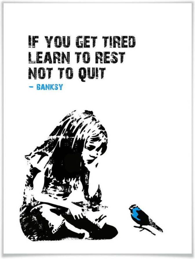 Wall-Art Poster Graffiti afbeelding If you get tired (1 stuk)