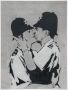 Wall-Art Poster Graffiti afbeelding Kissing Policemen (1 stuk) - Thumbnail 1