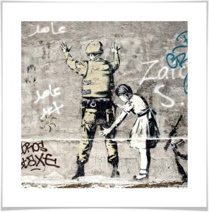 Wall-Art Poster Graffiti afbeelding Meisje en soldaat Poster artprint wandposter (1 stuk)