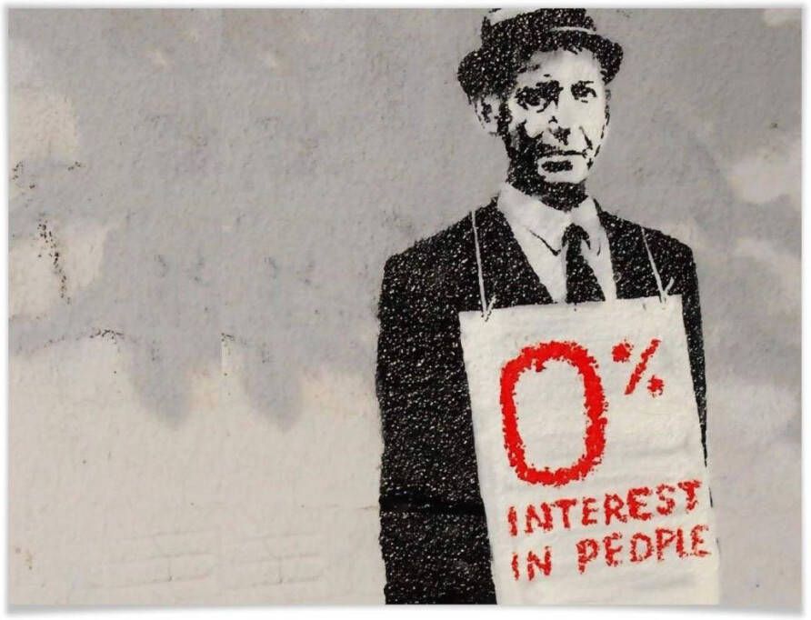 Wall-Art Poster Graffiti afbeelding Zero interest in people (1 stuk)