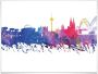 Wall-Art Poster Graffiti multicolour Keulen aquarel skyline (1 stuk) - Thumbnail 1